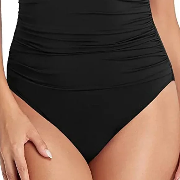 HILOR One Shoulder Asymmetric Ruffle Swimsuit   NEW WITH TAGS! - Picture 3 of 16